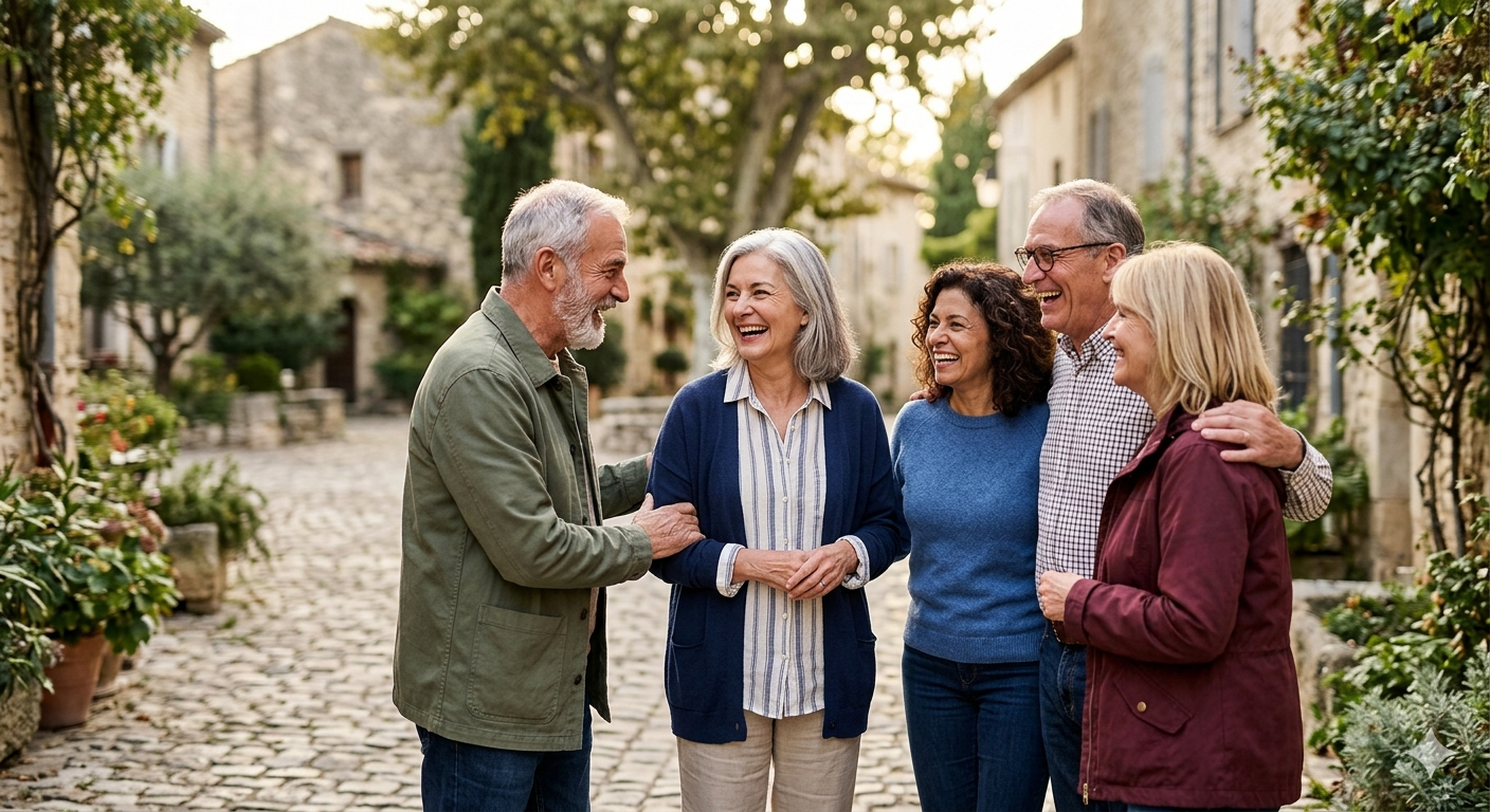 Freude mit Familie und Freunden